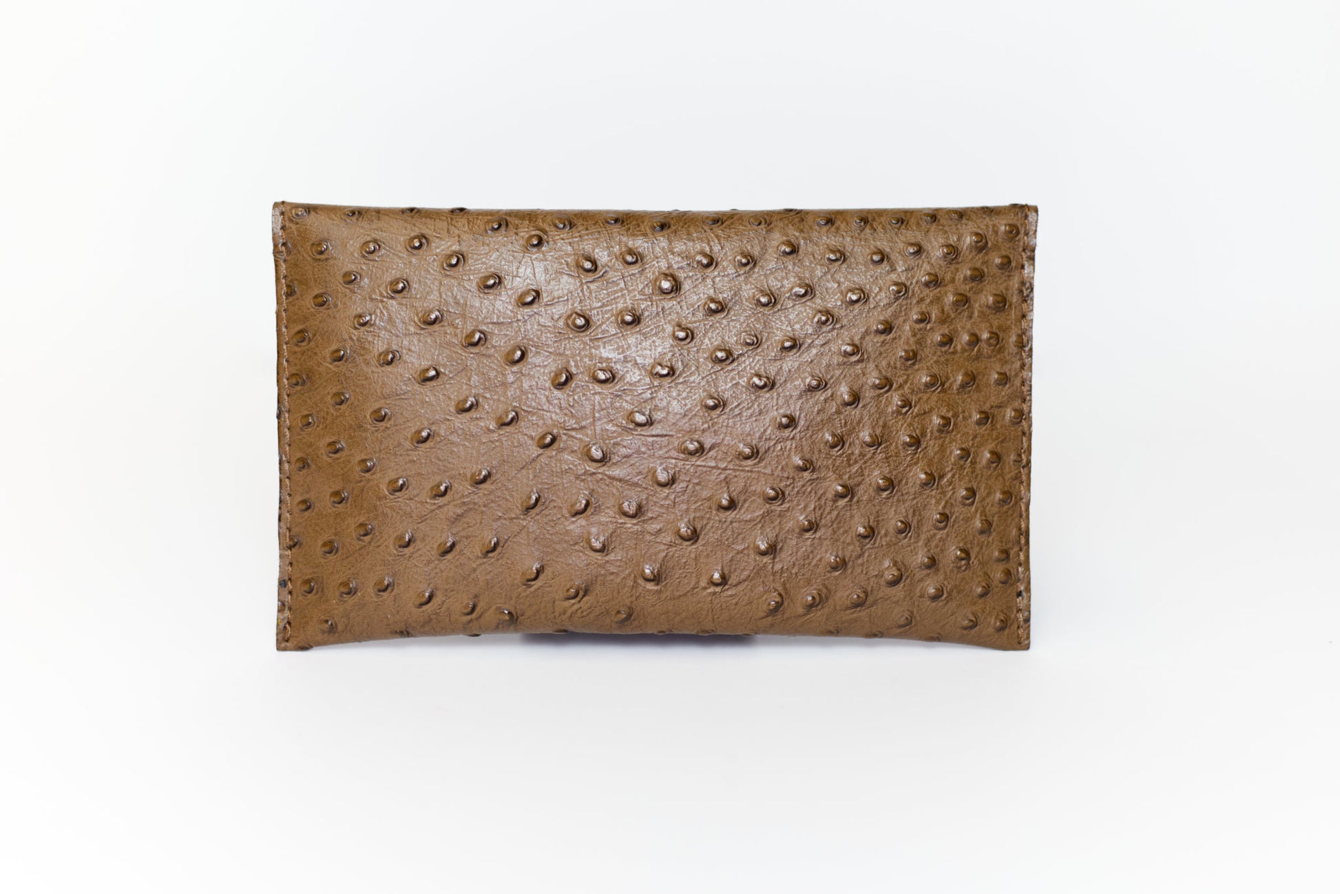 Half Way III Small Clutch - Brown Ostrich back side