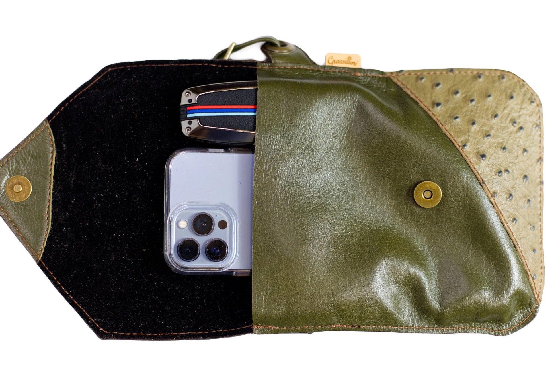 Red Hills Combo purse green with phone