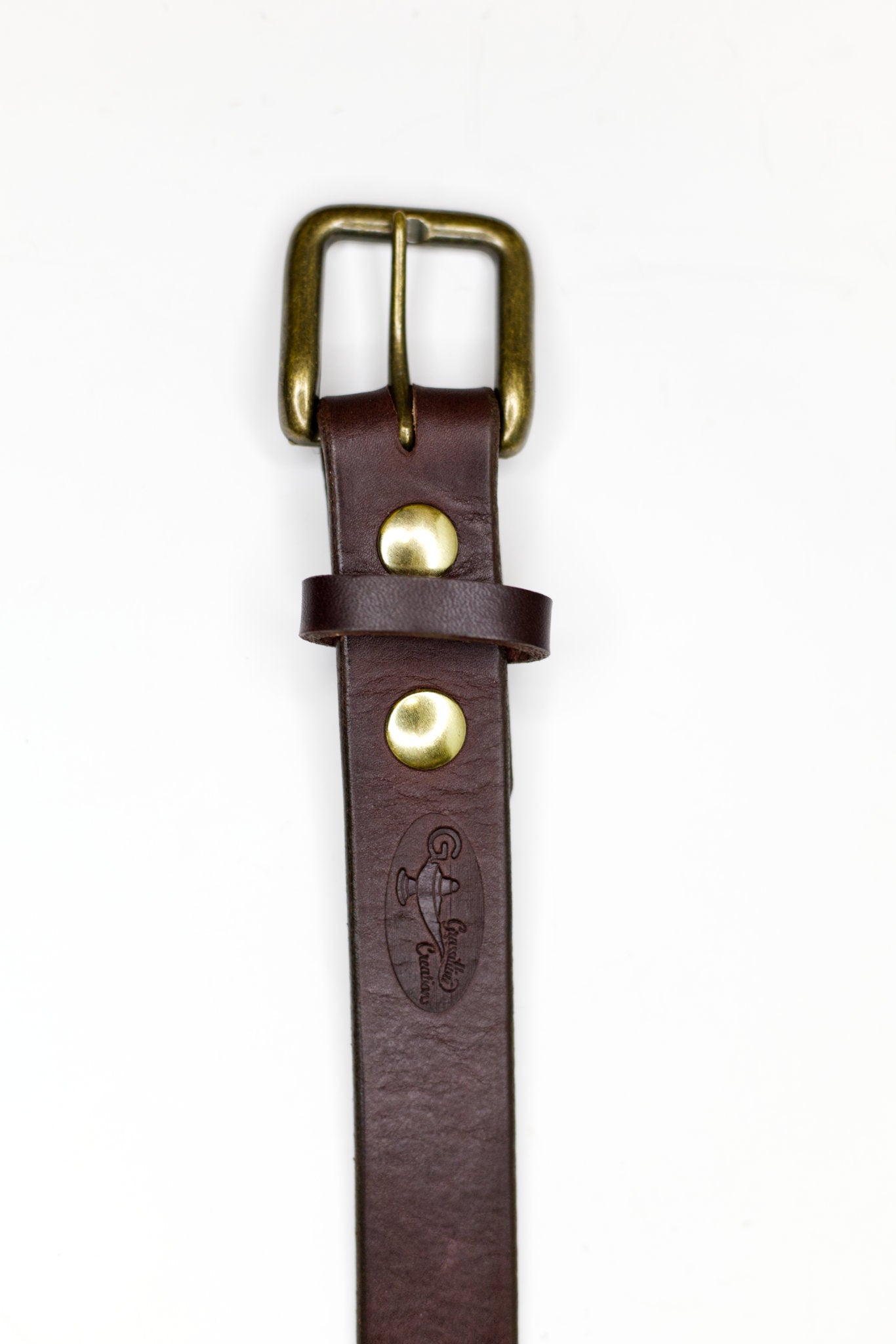 Dark Brown Classic Leather Belt buckle