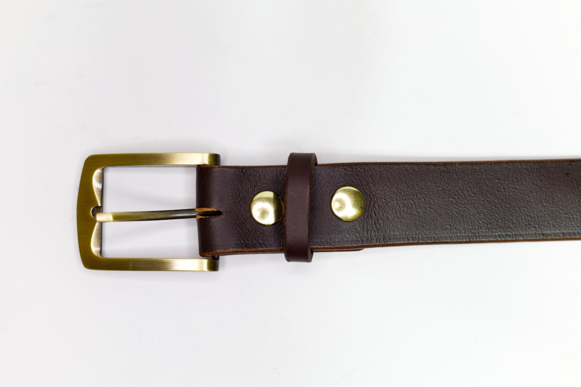 Brown Classic Leather Belt front view