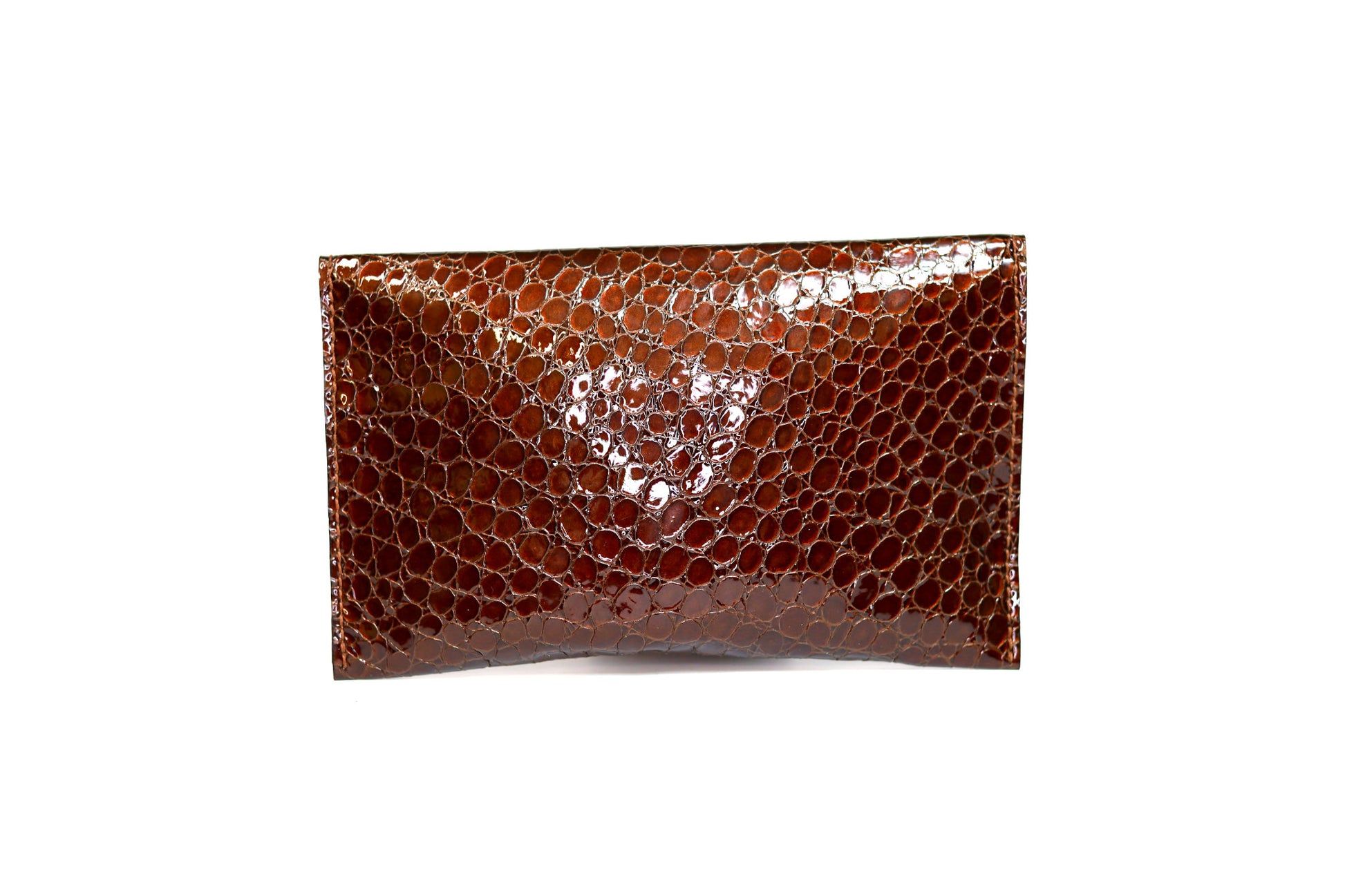Half Way III Small Clutch | Brown Gloss back view