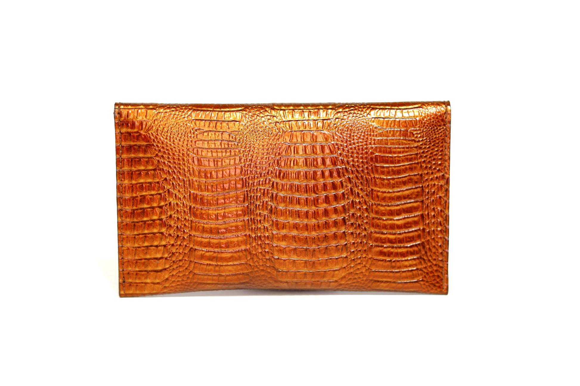 Half Way III Small Clutch - Bronze Gator back side