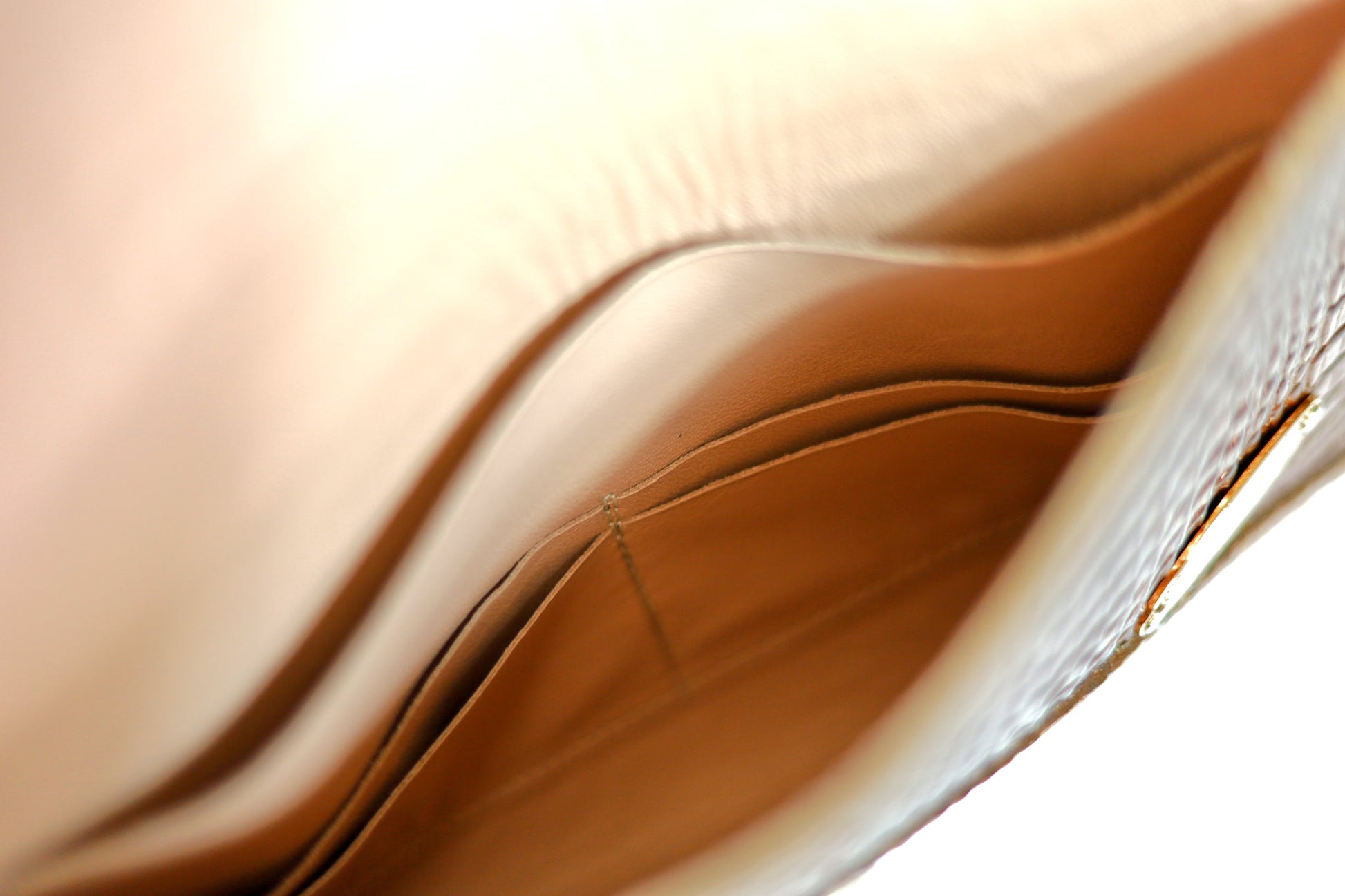Half Way III Small Clutch | Brown Gloss open