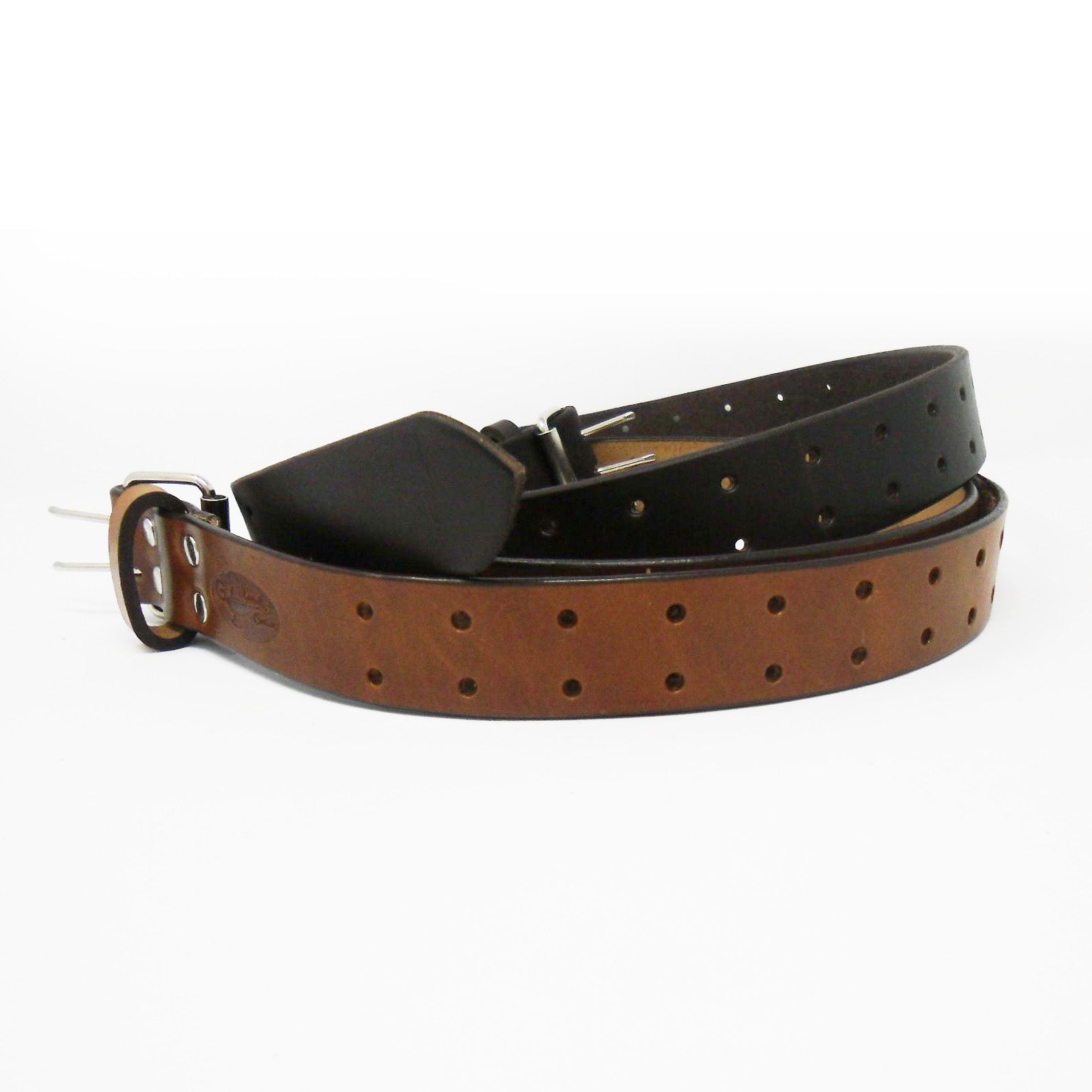 Two prong belt brown and black